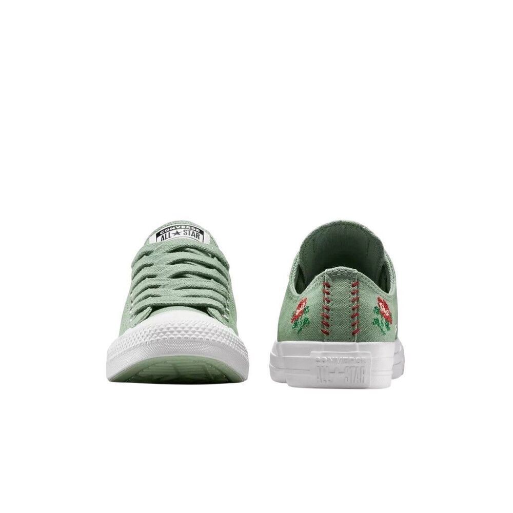 Converse Chuck Taylor All Star Rose Cross Stitch Sneakers Green A13658C Size 6 - Picture 3 of 8